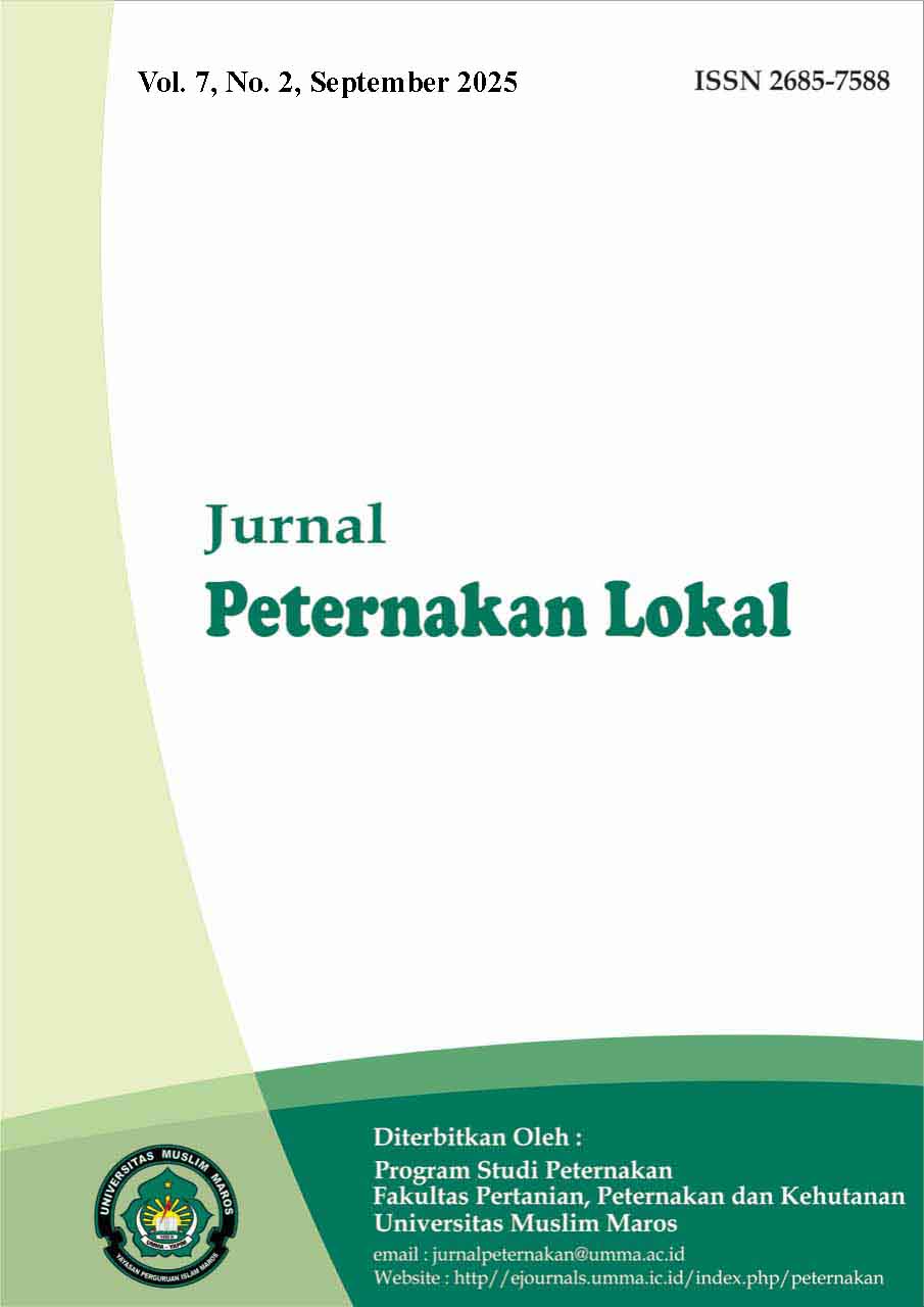 					View Vol. 7 No. 2 (2025): Jurnal Peternakan Lokal
				