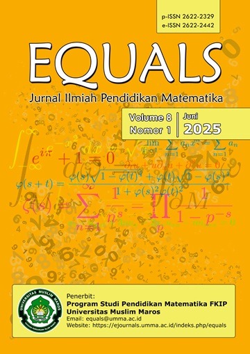 					View Vol. 8 No. 1 (2025): EQUALS: Jurnal Ilmiah Pendidikan Matematika
				